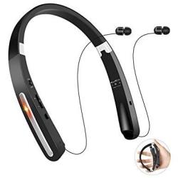 TOCGAMT Bluetooth Headphones Wireless Retractable Foldable Neckband V4.1 KKY-992 For Sport Travel Support Iphone Samsung Galaxy Series Android And Other Bluetooth-enabled Devices-b Black