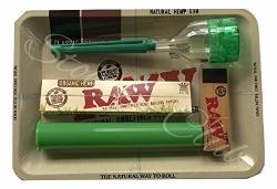 Raw Rolling Tray Cone Roller Grinder Kit Raw Organic King Size Papers Raw Tips Doob Tube
