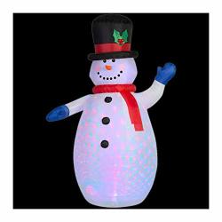 Esg Warehouse 77.99 Inch Projection Snowman Inflatable Christmas Outdoor Yard Decor Pre-lit LED Airblown Holiday Decorations