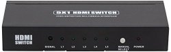 Io Crest 5 Port HDMI Switch With Remote Control And Power Adapter Accessory Box Black SY-SWI31051