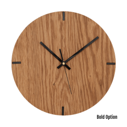 Mika Wall Clock In Oak - 250MM Dia Natural Bold Black Second Hand