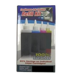 4 Colors Refill Ink Kit For Continous Ink System Used In HP10 HP11 Cartridge Of Hp Printers See Product Description