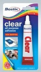 Bostik Clear All Purpose Adhesive Glue 25ML-FOR Home School Office Work And General Diy Tasks Fast Drying Adhesive Colour Clear Retail Packaging No Warranty