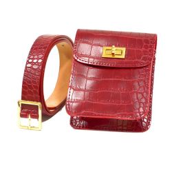 Pu Leather Femal Belt Phone Pouch Small Waist Bag