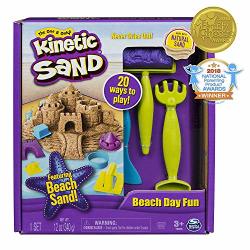 The One And Only Kinetic Sand Beach Day Fun Playset With Castle Molds Tools And 12 Oz. Of Kinetic Sand For Ages 3 And