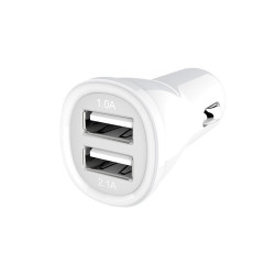 Kanex V2 2-Port 3.4A USB Car Charger in White