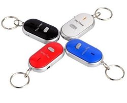 Becazor 4X Key Finder Keychain Sound Control Locator Find Lost Keys Whistle Sound Control With LED Light Key Holder Rings Set Of 4
