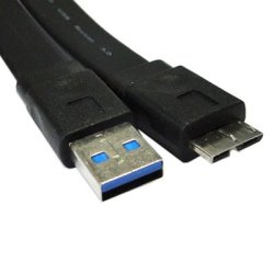 Flat USB 3.0 Cable - Type A Male To Micro-b Male For External Hard Drive