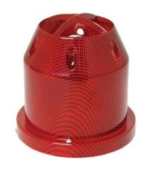 Air Filter With Carbon Red Plastic Cover - 76mm