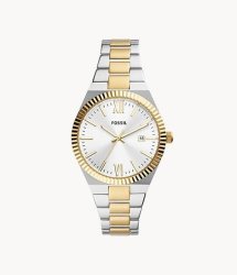 Fossil Scarlette Three-hand Date Two-tone Stainless Steel Women's Watch ES5259