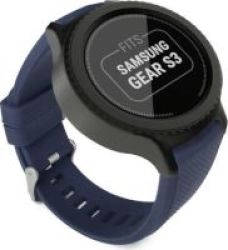 Tuff-Luv Large Silicone Replacement Strap for Samsung Galaxy Gear S3 Classic & Frontier in Navy Blue