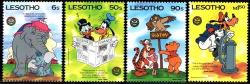 Lesotho - 1985 Christmas Mark Twain Disney Set Mnh Sg 667-670