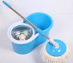 360 Rotating Magic Mop With Stainless Steel Drying Basket X2 Mop Heads