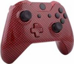 CCMODZ Carbon Fiber Hydro Dipped Shell Kit For Xbox One Controller Red & Black