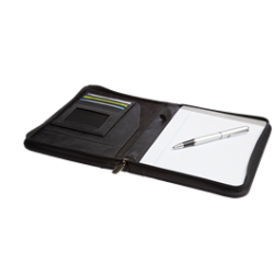 Soft Pu A5 Zippered Folder - New - Barron - Colour Black