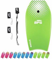 Bps 33" Bodyboard Pack With Hdpe Slick Bottom - Enhanced Speed And Maneuverability With Hdpe For Great Boogie Boarding Experience - Includes Coiled Leash