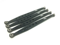 Treal Aluminum Lower Suspension Link Rod Linkage Arm For 1 10 Axial Wraith Black -4PCS Set