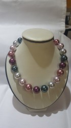 Multi-coloured Glass Pearl Necklace