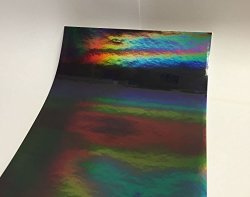 Holographic Oil Slick Rainbow Sign Vinyl Self-adhesive 24 Inch X 10 Ft Black