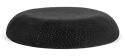 Aeris Memory Foam Donut Seat Cushion - Queen Size - Machine Washable Black Plush Velour Cover