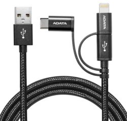 Adata Black USB 2.0 2-IN-1 Universable Sync+charge Cable