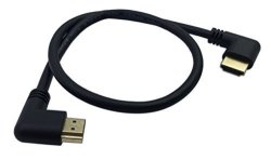 Cerrxian 0.5M High Speed HDMI 2.0 HDMI Left Angle Male To HDMI Left Angle Male Short Cable Ultra HD 4K X 2K HDMI Cable