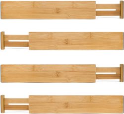 Pack Of 4 Bamboo Expandable Drawer Dividers