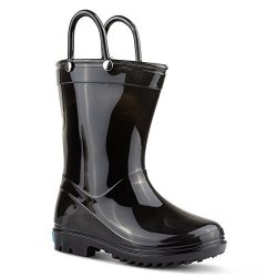 Zoogs Children's Rain Boots With Handles Little Kids & Toddlers Boys & Girls Black