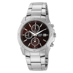 Pulsar Men's PF8335 Chronograph Brown Dial Stainless Steel Watch