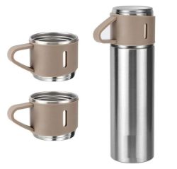 500ML Stainless Steel Thermo Bottle With Cups Vacuum Insulated Flask Set