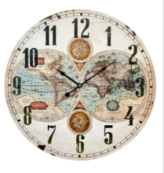 Lovethyhome World Map Wall Clocks Free Shipping - Coloured World Mao 58CM