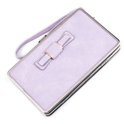 Finance Plan Fashion Elegant Bowknot Faux Leather Women Purse Card Phone Holder Long Wallet