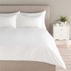 @home Certified Egyptian Cotton 300TC Wide Stripe Duvet Cover Set