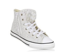Converse Kids Chuck Taylor All Star Side Zip Hitop Gold Shimmer black white 6 M Us Little Kid