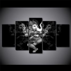 5 Piece HD Printed Canvas - Ganesha Elephant - Frameless - 20X30 20X40 20X50CM