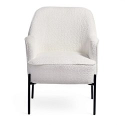 White Occasional Chair - Wesley Iron Frame Accent Chair Sotran Dekorativ
