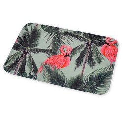 Tropical Coconut And Flamingo American Flannel Floor Mats Non Slip Bath Mat Rectangle Yoga Mat Stair Mats Indoor Outdoor Doormats Carpet Kitchen Alfom