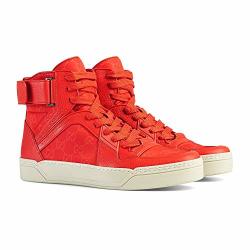 Gucci Men's Nylon Ssima High-top Red Sneakers 409766 7.5 G 8.5 Us