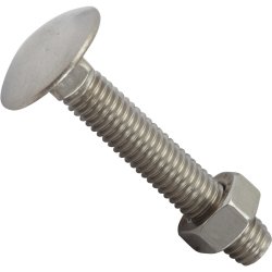 Carraige Bolt And Nut Stainless Steel 5.0X30MM 6PC