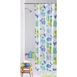 Neptune Ocean Themed Children's Bathroom Peva Vinyl Shower Curtain