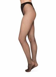 Swedish Stockings Liv Net Tights Luxurious Sustainable Micro-net Tights For Women Large Black