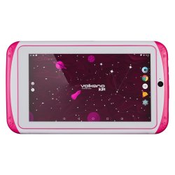 Volkano Kids 7 Tablet Pink Silicone Cover Headphone Bundle