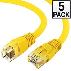 High Speed LAN Internet/Patch Cable for PC/PS4/Xbox GOWOS Cat5e Shielded Ethernet Cable 24AWG Network Cable with Gold Plated RJ45 Snagless/Molded/Booted Connector 5 Feet - Gray 