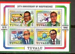 Tuvalu 1998 Specimen Miniature Sheet Of 821 Unmounted Mint