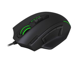 Major 8000DPI 10 Button Rgb Gaming Mouse - Black green