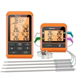 Backlit Digital Wireless Thermometer With 4 Colour Coated Probes
