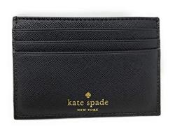 Kate Spade New York Haven Lane Graham Card Case Wallet Black glitter Stripes