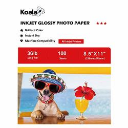 Koala Vinyl Sticker Paper Glossy Printable Label Waterproof 8.5x11 Inches  Full Sheet for Inkjet Printer 20 Sheets