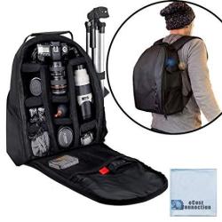 Ecost BKP457 Deluxe Camera video Padded Backpack For Slr Dslr Cameras With Microfiber Cloth