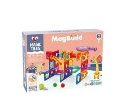 78 Pieces Of Magnetic Tiles & Marble Run Tracks